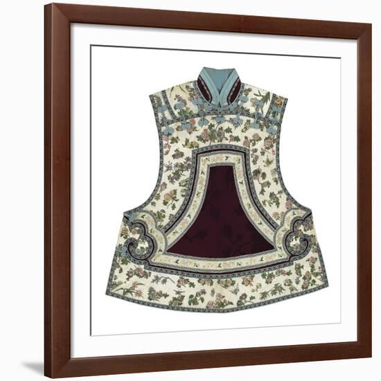 Embroidered Silk, Floral Tabbard, Front-Oriental School -Framed Premium Giclee Print