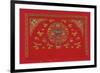 Embroidered Silk, Red Panel with Gold Detail-Oriental School -Framed Premium Giclee Print