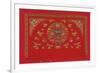 Embroidered Silk, Red Panel with Gold Detail-Oriental School -Framed Premium Giclee Print