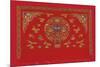 Embroidered Silk, Red Panel with Gold Detail-Oriental School -Mounted Premium Giclee Print