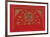 Embroidered Silk, Red Panel with Gold Detail-Oriental School -Framed Premium Giclee Print