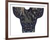 Embroidered Silk Robe with Blue Dragons-Oriental School -Framed Premium Giclee Print