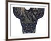 Embroidered Silk Robe with Blue Dragons-Oriental School -Framed Premium Giclee Print