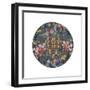 Embroidered Silk, with Double Happiness Roundal-Oriental School -Framed Premium Giclee Print