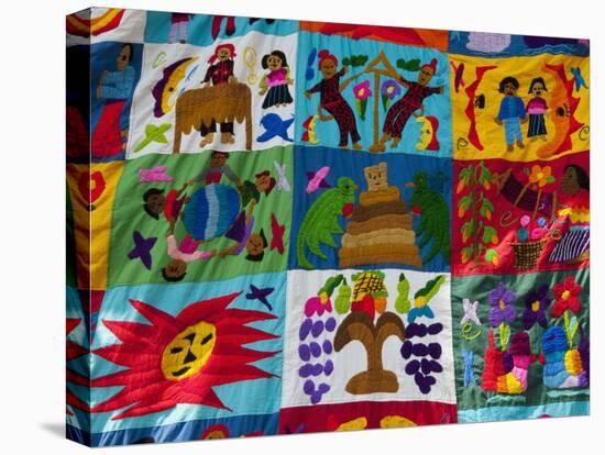Embroidered Textile, Santiago Atitlan, Lake Atitlan, Guatemala, Central America-Sergio Pitamitz-Stretched Canvas