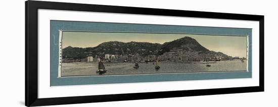 Embroidered View of hong Kong-Oriental School -Framed Premium Giclee Print