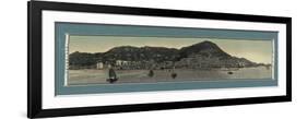 Embroidered View of hong Kong-Oriental School -Framed Premium Giclee Print