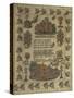 Embroidered with Cross-Stitch on Linen Depicting a Prayer to Christ-null-Stretched Canvas