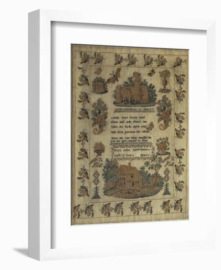 Embroidered with Cross-Stitch on Linen Depicting a Prayer to Christ-null-Framed Giclee Print