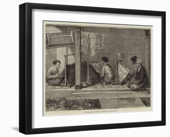 Embroidering Sarangs in Sumatra-Felix Regamey-Framed Giclee Print