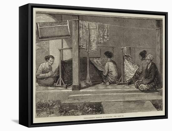 Embroidering Sarangs in Sumatra-Felix Regamey-Framed Stretched Canvas
