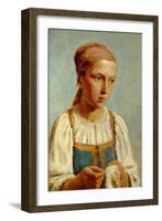 Embroidery Country Girl, 1843-Alexei Gavrilovich Venetsianov-Framed Giclee Print