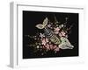 Embroidery Fish Bone and Blossoming Cherryflowers, Gothic Art Background. Embroidery Skeleton of Fi-matrioshka-Framed Art Print