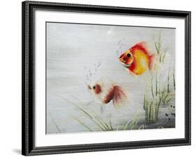 Embroidery Piece Depicting Gold Fish, Vietnam-Keren Su-Framed Photographic Print