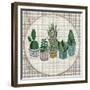 Embroidery Succulents, Cactus and Pots. Cactus Wall Art Embroidery Home Decor Cacti Succulents.-ImHope-Framed Premium Giclee Print