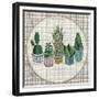 Embroidery Succulents, Cactus and Pots. Cactus Wall Art Embroidery Home Decor Cacti Succulents.-ImHope-Framed Premium Giclee Print