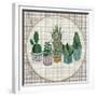 Embroidery Succulents, Cactus and Pots. Cactus Wall Art Embroidery Home Decor Cacti Succulents.-ImHope-Framed Premium Giclee Print