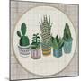 Embroidery Succulents, Cactus and Pots. Cactus Wall Art Embroidery Home Decor Cacti Succulents.-ImHope-Mounted Premium Giclee Print