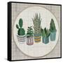 Embroidery Succulents, Cactus and Pots. Cactus Wall Art Embroidery Home Decor Cacti Succulents.-ImHope-Framed Stretched Canvas