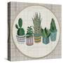 Embroidery Succulents, Cactus and Pots. Cactus Wall Art Embroidery Home Decor Cacti Succulents.-ImHope-Stretched Canvas