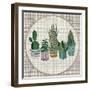 Embroidery Succulents, Cactus and Pots. Cactus Wall Art Embroidery Home Decor Cacti Succulents.-ImHope-Framed Art Print