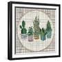 Embroidery Succulents, Cactus and Pots. Cactus Wall Art Embroidery Home Decor Cacti Succulents.-ImHope-Framed Art Print