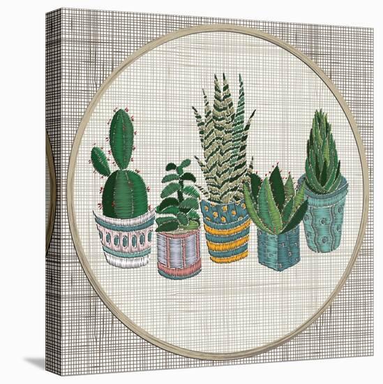 Embroidery Succulents, Cactus and Pots. Cactus Wall Art Embroidery Home Decor Cacti Succulents.-ImHope-Stretched Canvas