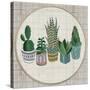 Embroidery Succulents, Cactus and Pots. Cactus Wall Art Embroidery Home Decor Cacti Succulents.-ImHope-Stretched Canvas