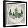 Embroidery Succulents, Cactus and Pots. Cactus Wall Art Embroidery Home Decor Cacti Succulents.-ImHope-Framed Art Print