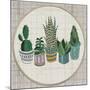 Embroidery Succulents, Cactus and Pots. Cactus Wall Art Embroidery Home Decor Cacti Succulents.-ImHope-Mounted Art Print