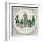 Embroidery Succulents, Cactus and Pots. Cactus Wall Art Embroidery Home Decor Cacti Succulents.-ImHope-Framed Art Print