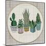 Embroidery Succulents, Cactus and Pots. Cactus Wall Art Embroidery Home Decor Cacti Succulents.-ImHope-Mounted Art Print