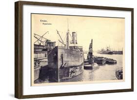 Emden, Blick Auf Den Außenhafen, Dampfer, Boote-null-Framed Giclee Print