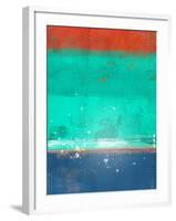 Emerald and Blue Abstract Study-Emma Moore-Framed Art Print