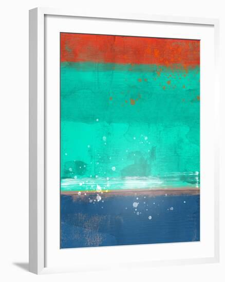 Emerald and Blue Abstract Study-Emma Moore-Framed Art Print