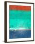 Emerald and Blue Abstract Study-Emma Moore-Framed Art Print