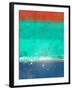 Emerald and Blue Abstract Study-Emma Moore-Framed Art Print