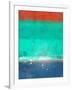 Emerald and Blue Abstract Study-Emma Moore-Framed Art Print