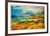 Emerald Bay - Artwork In Retro Painting Style-Maugli-l-Framed Art Print