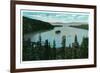 Emerald Bay View on Lake Tahoe - Lake Tahoe, CA-Lantern Press-Framed Art Print