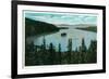 Emerald Bay View on Lake Tahoe - Lake Tahoe, CA-Lantern Press-Framed Art Print