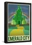 Emerald City Retro Travel Poster-null-Framed Poster