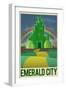 Emerald City Retro Travel Poster-null-Framed Art Print