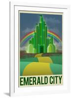 Emerald City Retro Travel-null-Framed Art Print