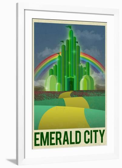 Emerald City Retro Travel-null-Framed Art Print