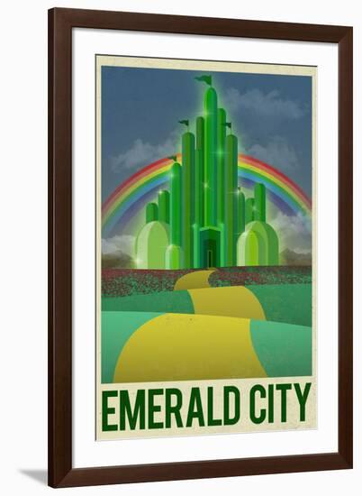 Emerald City Retro Travel-null-Framed Art Print