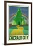 Emerald City Retro Travel-null-Framed Art Print