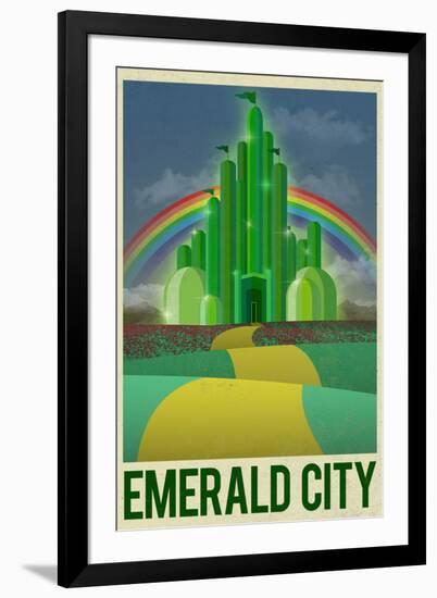 Emerald City Retro Travel-null-Framed Art Print