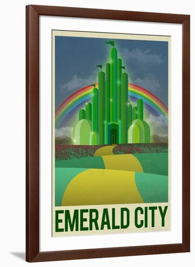 Emerald City Retro Travel-null-Framed Art Print