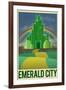 Emerald City Retro Travel-null-Framed Art Print